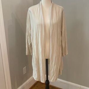 NWT J. Jill Wearever Collection oatmeal lightweight cardigan layering cotton XL